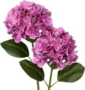 Kunstmatige hortensia bloemen real-touch kunstbloemen zoals echte hortensia kunsttakken bloemstuk voor bureaus, hotels, recepties, wachtkamer, eettafels, café decoratie, 2 stuks