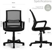 Ergonomische bureaustoel - bureaustoel met hoge rugleuning, verstelbare lendensteun,56x55.5x89cm