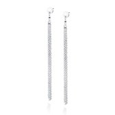 Oorbellen zilver - oorbellen gerhodineerd dames - oorbellen hangers dames zilver - oorbellen dames - cirkel ketting oorbellen - oorbellen zilver rhodium plating - Zilver 925 - Amona Jewelry
