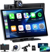 4K Touchscreen Dashcam met Achteruitrijcamera - Auto Audio-ontvanger - Bluetooth Radio - Complete Set voor Verbeterde Autorit