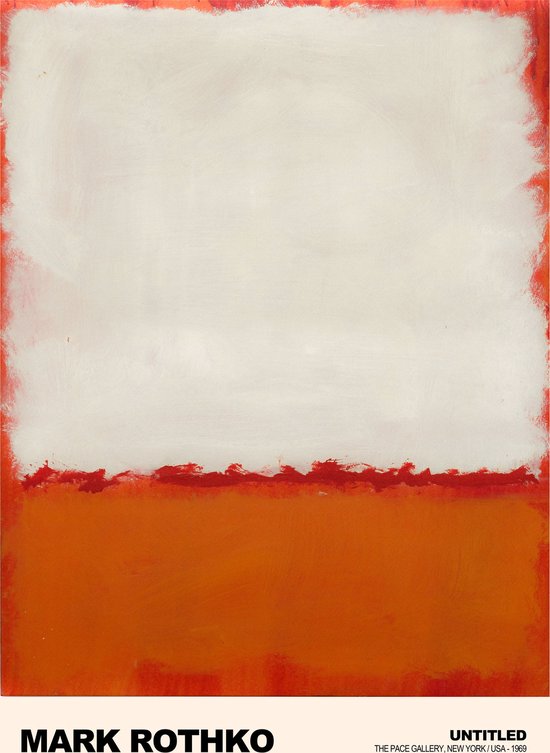 Mark Rothko Untitled Orange red and White Poster - 50x70 cm