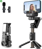 Bastix - Gimbal - Selfiestick - Tripod Smartphone - Selfiestick Iphone - Selfie Stick Samsung - Smartphone Statief - Gimbal Smartphone - Gimbal Camera - Stabilizer Smartphone - Afstandsbediening - Inclusief Draadloze Microfoon iOS
