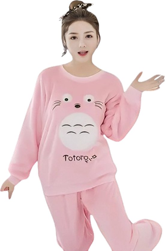 Roze Velvet Totoro Pyjama - One Size