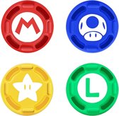 4 x Thumb Grips / Joy-Con caps / Duim Grip / Extra Grip / Personage Super Mario / geschikt voor de Nintendo Switch