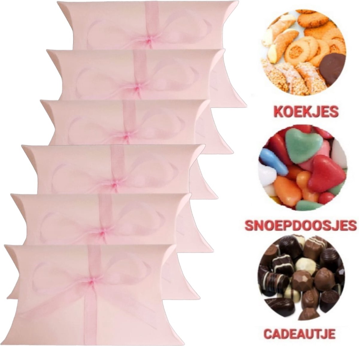 Roze inpakdoosje 6 stuks | 13x9 cm |Traktatie geboorte Baby meisje | Kraamfeest -Vintage - Feest - Babyshower - Decoratie - Bonbons Verpakking - Kleine cadeau doos - Snoepdoosje, Koekjes doosjes| Giftdoosje- Inpakdoosje