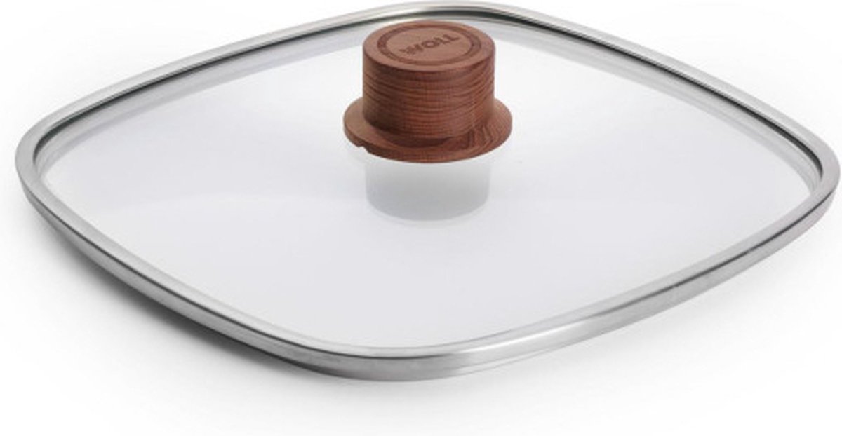 Veiligheidsglas Deksel, Vierkant, 24 x 24 cm, Beukenhout - Woll | EcoLogic QXR