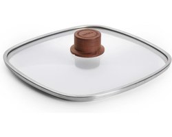 Veiligheidsglas Deksel, Vierkant, 24 x 24 cm, Beukenhout - Woll | EcoLogic QXR