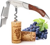 Tire-bouchon Castagnola - Couteau de serveur - Ouvre-bouteille - Ouvre Vin - Ouvre-bouteille - Levier - Deluxe - Bois de Palissandre Santos et Acier Inox