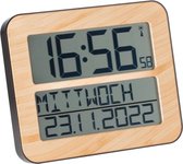 Dementieklok - Digitale Klok Slaapkamer - Klok met Datum en Dag - Bruin