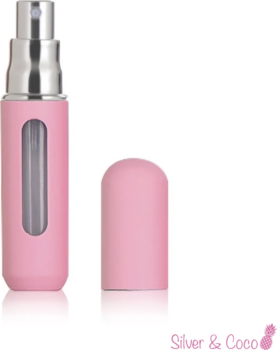 Goedkoopste SilverAndCoco® - Parfum Verstuiver Navulbaar Fles | Klein Mini Hervulbaar Spray Flesje - 5ml / Pastel Roze