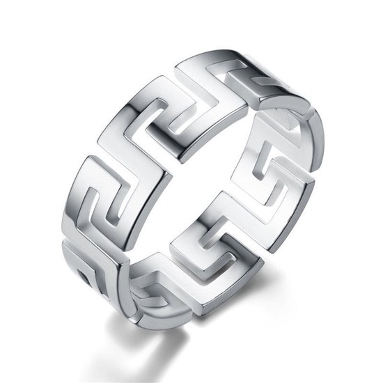 EHH Beauty -Ring Grieks - Ring - Zilver - Stainless Steel - maat 52- 16,4mm