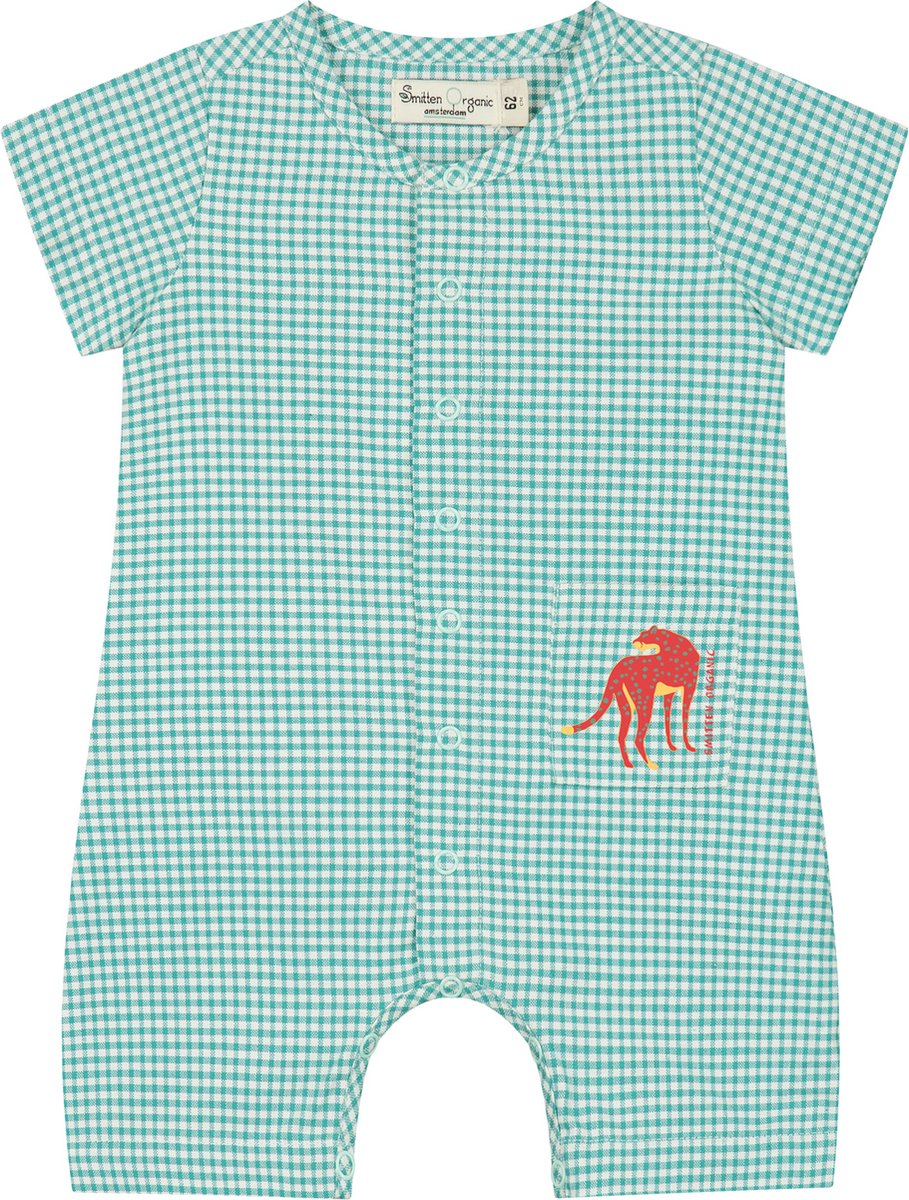 Smitten Organic Vichy Embroidered Shortall