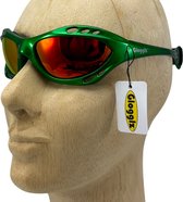 Glogglz® Rayz Watersport Zonnebril - Groen - Oranje Spiegelglazen - Kras bestendig - UV-bescherming en Polariserend - Sportbril - Anti-condens