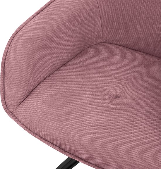 ML-Design eetkamerstoel draaibaar van textiel geweven stof, antiek roze, woonkamerstoel met armleuning, rugleuning, 360° draaibare stoel, gestoffeerde stoel met metalen poten, keukenstoel lounge stoel