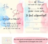 Babyshower - Gender Reveal Party - Uitnodigingen - Inclusief enveloppen - Eigen design en print - Wenskaart - 20 stuks