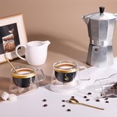 Theeglazenset – premium kwaliteit – luxe glazen koffie set van 2