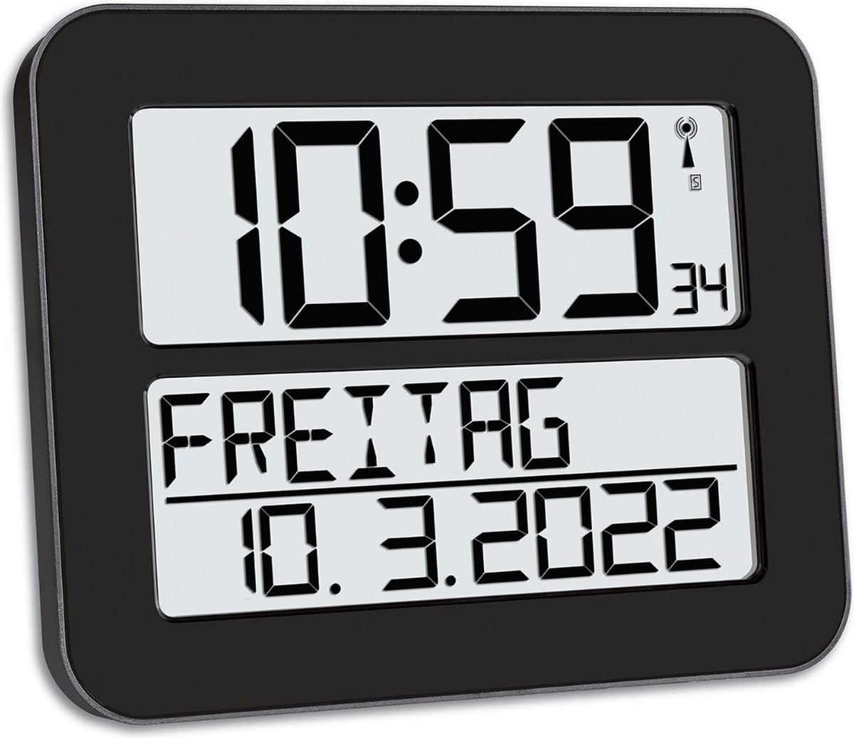 MKSS® Dementieklok - Digitale Klok Slaapkamer - Klok met Datum en Dag - Zwart