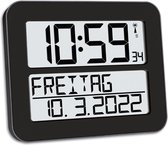 Dementieklok - Digitale Klok Slaapkamer - Klok met Datum en Dag - Zwart