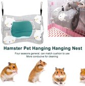 Hamster Opknoping Huis Hangmat Canvas Kleine Dieren Kooi Slapen Nest Huisdier Bed Rat Hamster Speelgoed Kooi Swing (Grijs Klein Konijn)