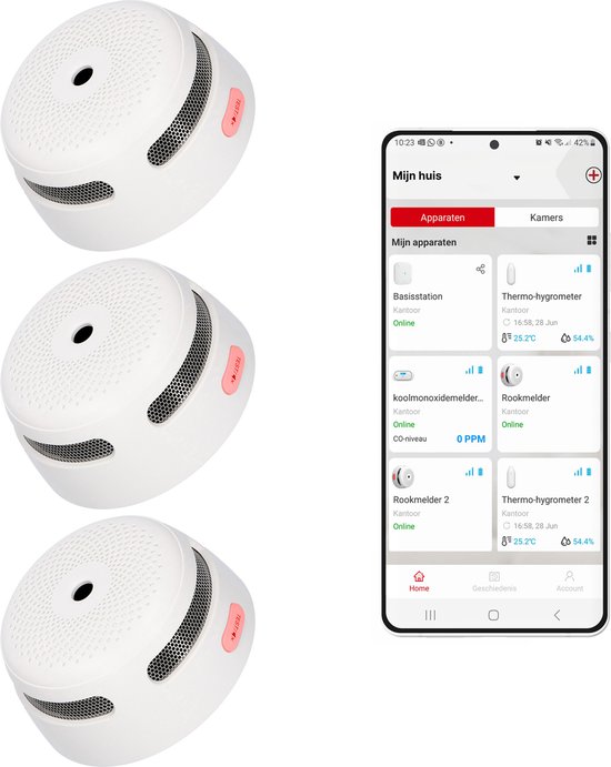 X-Sense XS01-WX Rookmelder - Slimme melder WiFi - 3-pack