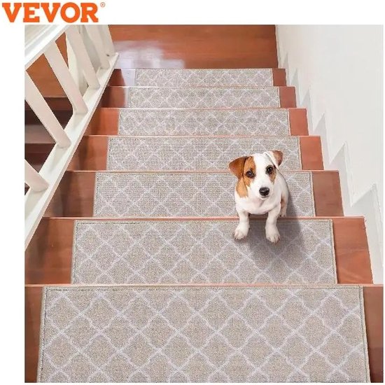 YISUN Trapmatten, set van 15 stuks, anti-slip traptreden matten, zelfklevende rechthoekige traptapijt, tapijt voor traptreden buiten en binnen voor kinderen, ouderen en honden, 20 x 65 cm (donkergrijs