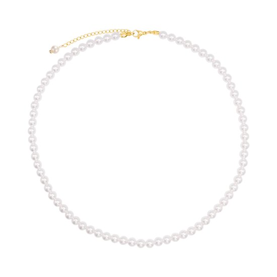 Collier de perles - 5 mm | 40+6,5cm | Perle d'imitation / Bijoux | Mode Favorite