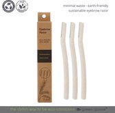 3x wenkbrauw scheermesjes-wenkbrauw mesjes-bamboe-dermaplaning-duurzaam-eyebrowrozer-gezicht scheermesjes-milieuvriendelijk