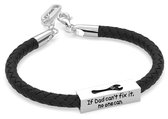 Malinsi Bracelet Homme Dad Fixer - Cuir et Acier Inoxydable Complet - Rallonge 20 cm + 3 cm - Bracelet Homme - Cadeau Vaderdag