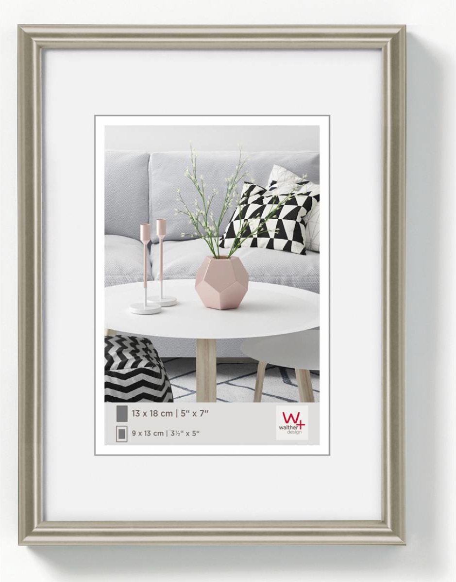 Walther Galeria - Kunststof lijst - Fotoformaat 10x15 cm - Staal