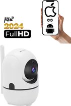 Beveiligingscamera - IP camera - Babyfoon - Distiion - WiFi - Full HD - Beweeg en geluidsdetectie - Petcam met app - Hondencamera - Bewakingscamera voor Binnen Indoor Camera - Wit