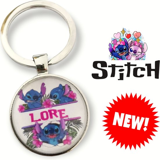 Stitch Porte-clés avec nom - Porte-clés - Nom - Personnel - Disney - Lilo et Stitch - Cadeau