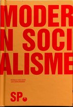 Boek 'MODERN SOCIALISME' in oranje met rode letters. Geschreven door Ronald van Raak en Jan Marijnissen.