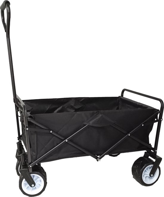 Bolderkar opvouwbare strandwagen - draaibare brede wielen - stevig frame - 75 kg belastbaar