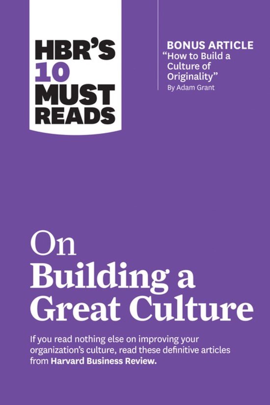 HBR's 10 Must Reads on Building a Great Culture (with bonus  ... - cover