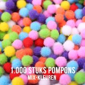 Allernieuwste Mini Pompons 1cm - Pompons d' artisanat de couleur - Bricolage Travaux manuels créatif - Pompons DIY - 1000pcs 10mm