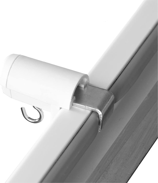 KLEMMFLEX 2 paar bruin raamhaken, stabiel, verstelbaar, boren niet nodig, voor het ophangen van raamdecoratie en bamboe rolgordijnen/bamboerollen aan het PVC raam of PVC balkondeur
