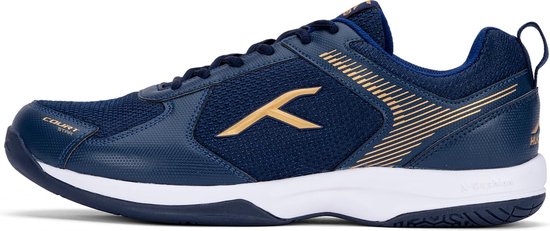 HUNDRED Court Star Non-Marking Professional Badminton Shoes for Mens (Navy/Gold, EU 43/UK 9/US 10) | X-Cushion Protection | Suitable for Indoor Tennis/Squash/Table Tennis/Basketball & Padel