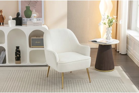 EMBYANCE® Luxe velvet stoel - fauteuil - tv meubel wit