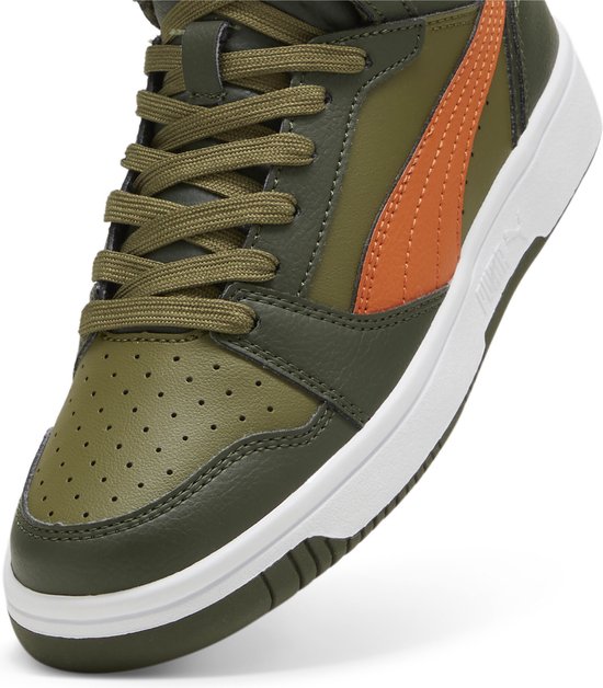 PUMA Puma Rebound V6 Mid WTR Jr Baskets pour femmes unisexes - Olive foncé-Sirop d'érable - PUMA Olive - Taille 38