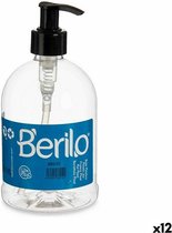 Berilo Zeepdispenser Zwart Transparant Plastic 500 Ml (12 Stuks)