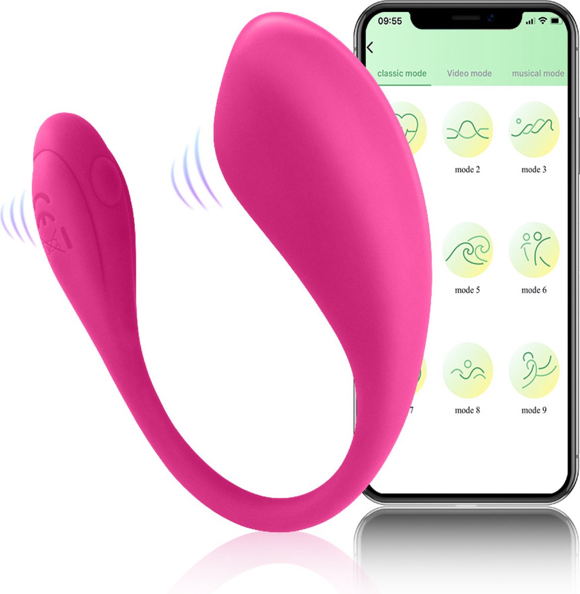 Goedkoopste Vibrerend ei met app - 9,5cm - Roze