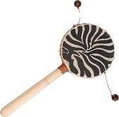 Bâton de tambour / damru avec imprimé zèbre 20 cm