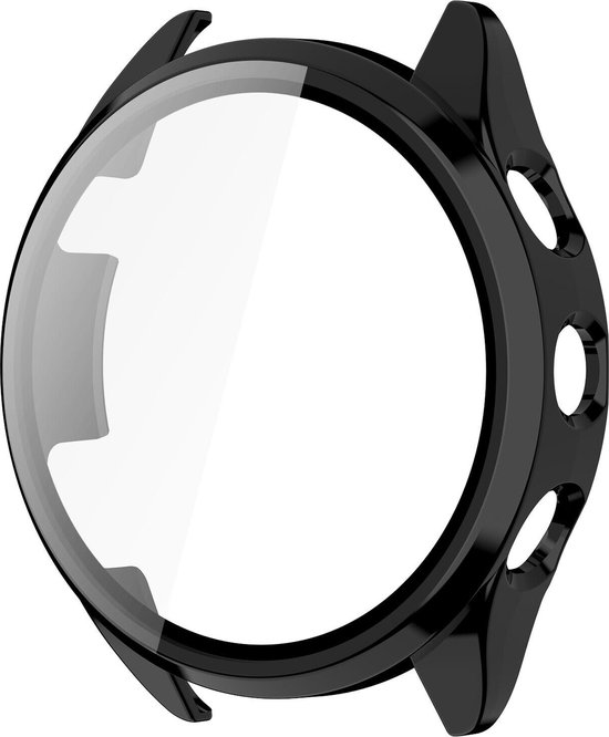 Strap-it hard case hoesje met glasplaat geschikt voor Garmin Forerunner 165 (zwart) – stevige beschermcase met geïntegreerde screen protector – optimale kras- en stootbescherming voor je smartwatch