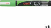 Marqueur à craie Uni-ball Chalk rond vert fluo - 6 pièces