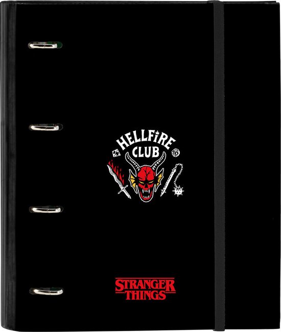 Grupo Erik A4 Ringband – Stranger Things – Met 4 D-ringen – Harde Kaft – Sluitelastiek – Officiële Licentie – 26x32 Cm
