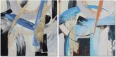Peinture DKD Home Decor 100 x 2,5 x 100 cm 100 x 2,8 x 100 cm Abstrait Moderne (2 Pièces)