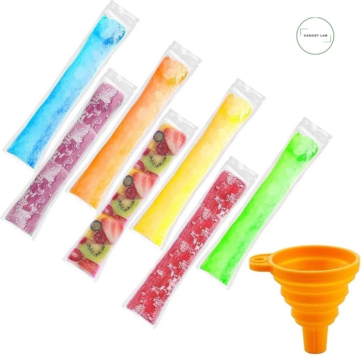 6 stuks Ice Pops Sleeves Herbruikbare ijslollyhouder 6 kleuren ijslollyzakken Ijslollymouwen, kleurrijke Freeze Pops-houders voor kinderen en volwassenen#Combinatie 1