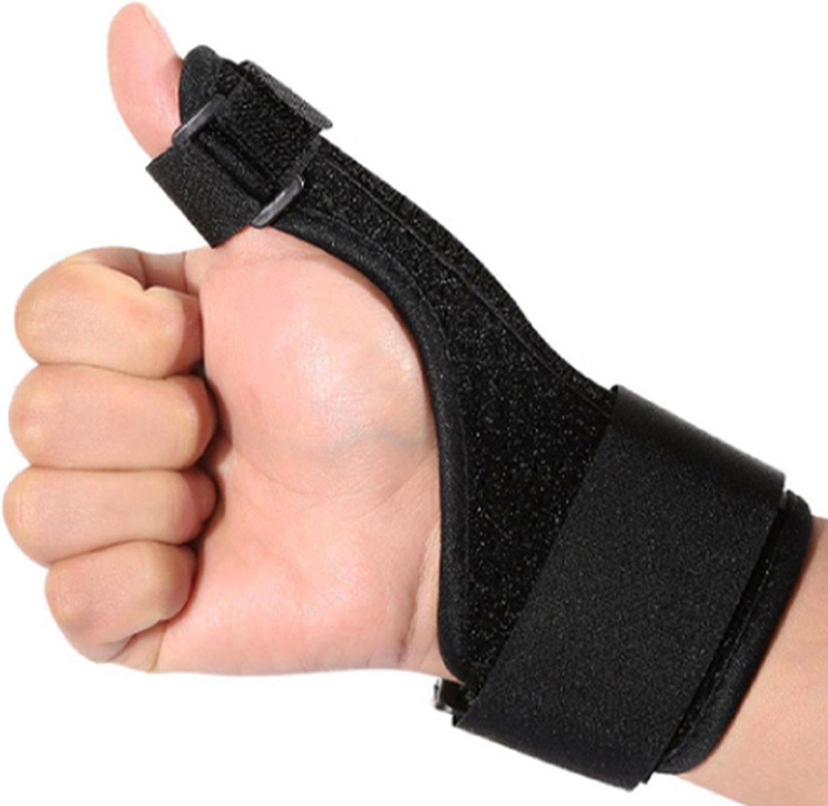 ATTREZZO® Duim en Polsbrace - Duimbrace - Pols Brace - Zwart - Met Klittenband - Met Stalen Balein