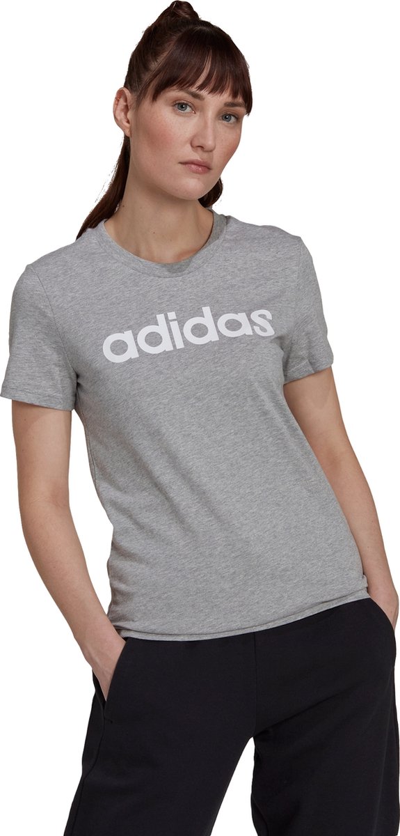 adidas Sportswear Essentials Slim Logo T-shirt Dames Grijs