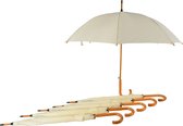 Set van 6 Stijlvolle Opvouwbare Paraplu met Houten Handvat - Ideaal voor Heren en Dames | Automatisch & Windproof | 98cm Diameter